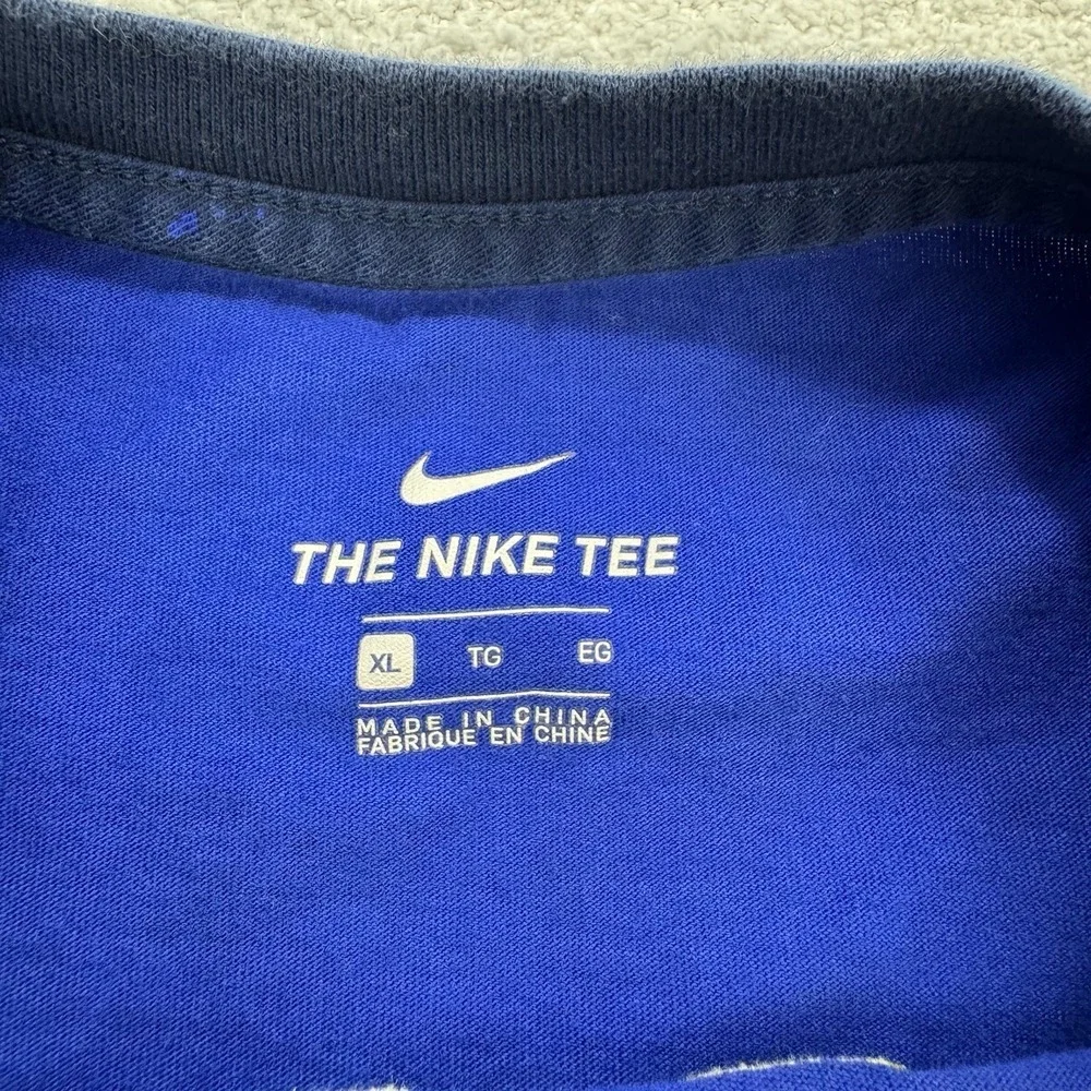 Michigan Embroidered Nike Tee Shirt Men XL Blue Camo Long Sleeve Crewneck